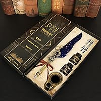 Vista 3 de Aifeiter Juego de Pluma y Tinta de Caligrafía, Juego de Pluma de Caligrafía, Incluye: Pluma de Pluma, 2 Botellas de Tinta de Color, Soporte 2 en 1