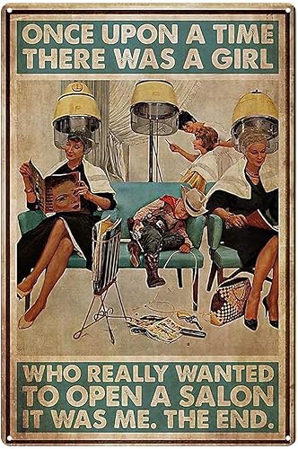Cartel de metal para peluquería para el hogar, sala de estar, cafetería, letrero de hojalata retro, divertido decoración del hogar, letrero de metal