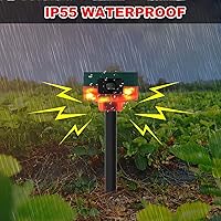 Vista 9 de Alarma de sonido solar y luz estroboscópica con detector de movimiento de 360°, sistema de alerta de seguridad de sirena de mensaje personalizado