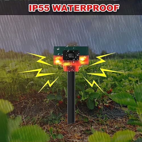 Miniatura 9 de Alarma de sonido solar y luz estroboscópica con detector de movimiento de 360, sistema de alerta de seguridad de sirena de mensaje personalizado de