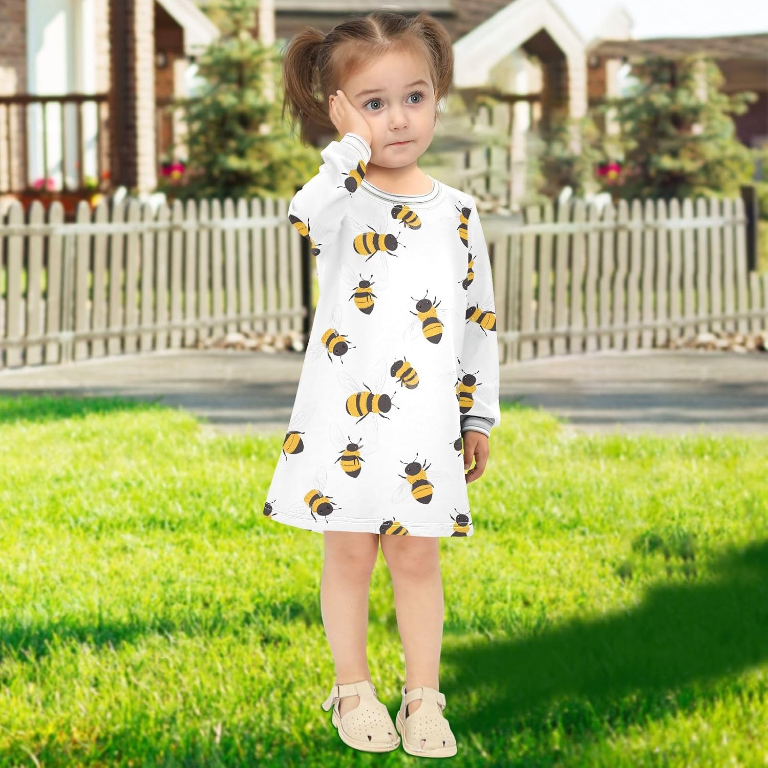 Ocean Turtle Girls Dresses Long Sleeve Sweatshirt Dress for Girls Winter Toddler Casual A Line Dresses Size 2-8T