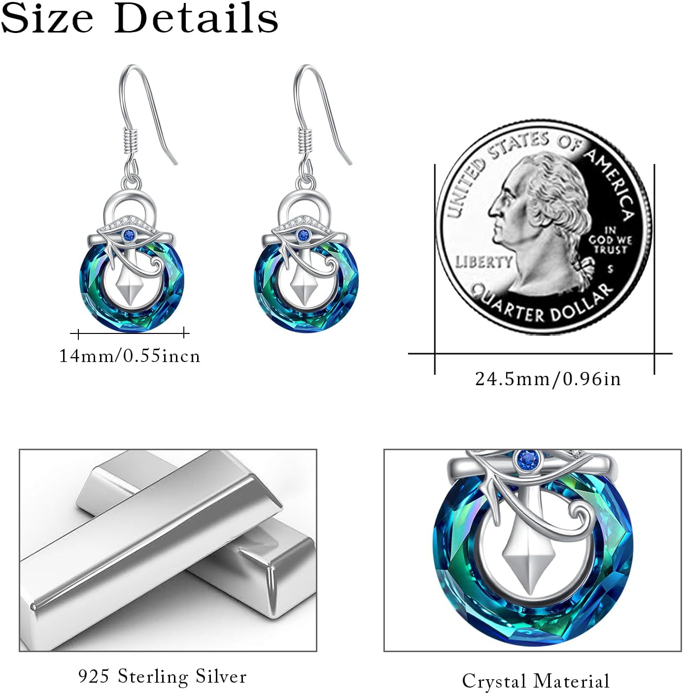 Evil Eye Earrings for Women Men Protection Jewelry Gifts - Image 2