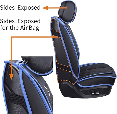 Miniatura 10 de Aierxuan - 5 fundas de asiento de automóvil de cuero impermeable, cojines universales para banco dividido compatibles con 4Runner CRV Camry Yaris