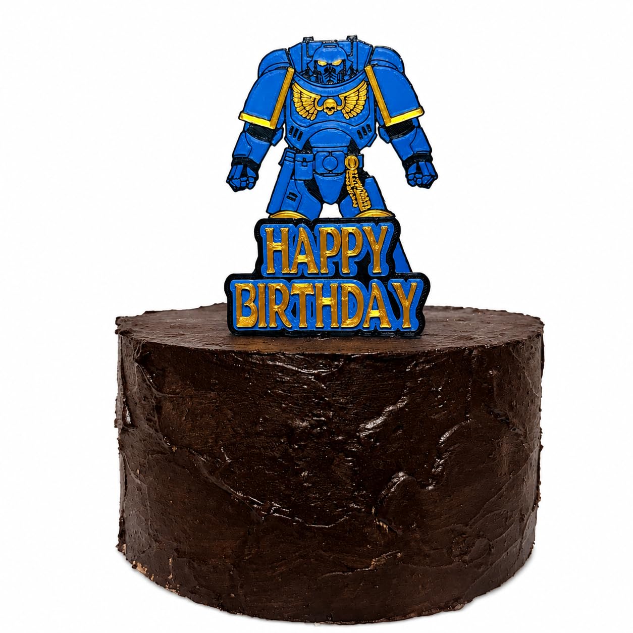 Space Marine Happy Birthday Cake Topper Kit, Biodegradable PLA