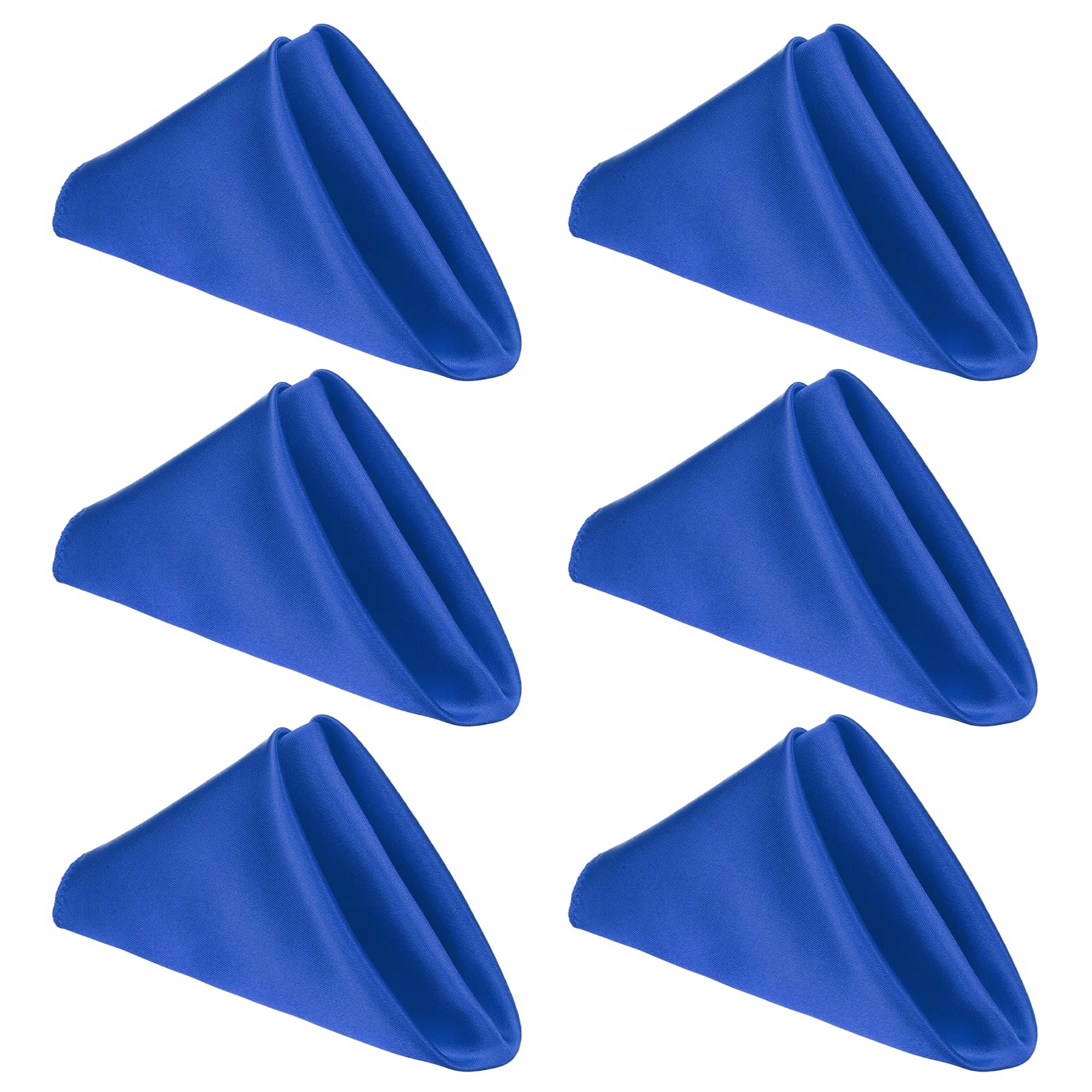 Servilletas de satén azul cuadradas de poliéster para decoración de mesas de boda