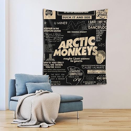 Miniatura 8 de VITOCARE Arctic music Monkeys Tapestry Wall decoration closet bed Hanging Bedroom dormitory Fashion Hip Hop Living Room Dorm Home Decor Wall Art