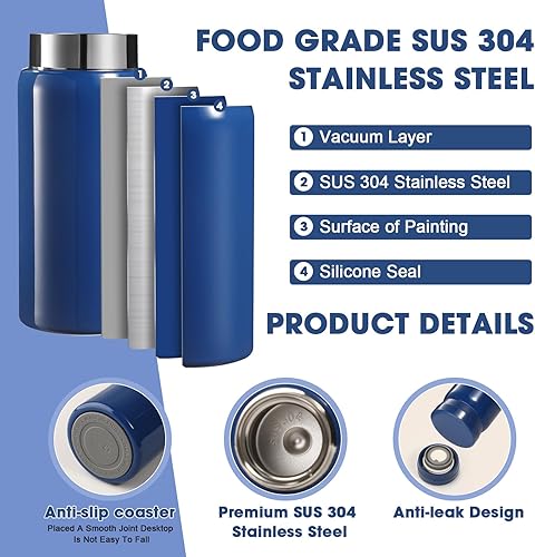 Miniatura 3 de Engrowtic 4 mini botellas de agua térmicas de 7 onzas para niños, botella de agua aislada de acero inoxidable, botella de agua, pequeña botella
