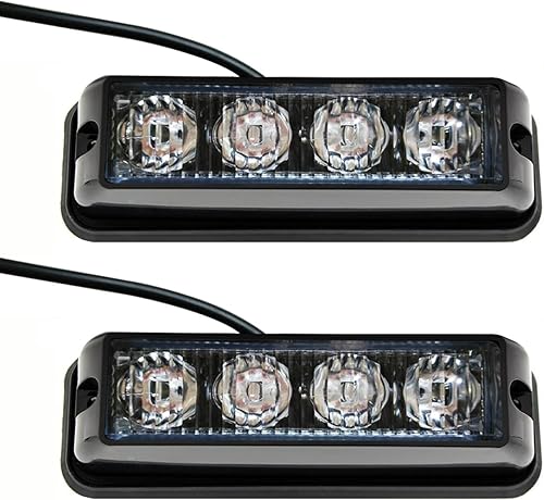 Miniatura 3 de 2 luces estroboscópicas de emergencia de 4 LED para camiones de 12-24 V, luz intermitente de advertencia de montaje en superficie, barra de luz de