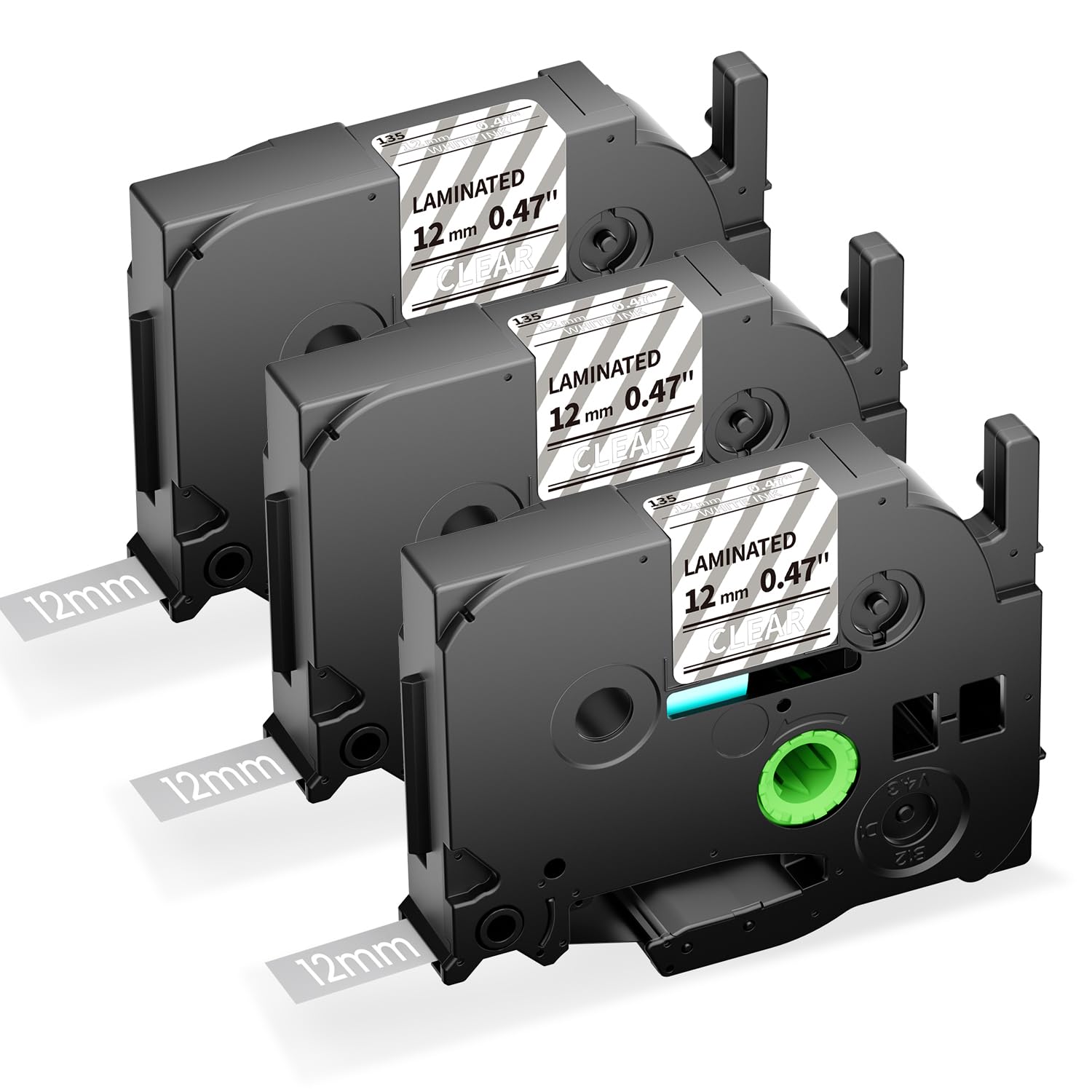 Upwinning TZe-135 TZe135 AZe135 Compatible with Brother P-Touch Label Tape Clear White 12mm 0.47 Tape White on Transparent for Brother P Touch H100LB PT-H100R PT-D400 D200 D210 โ image 1