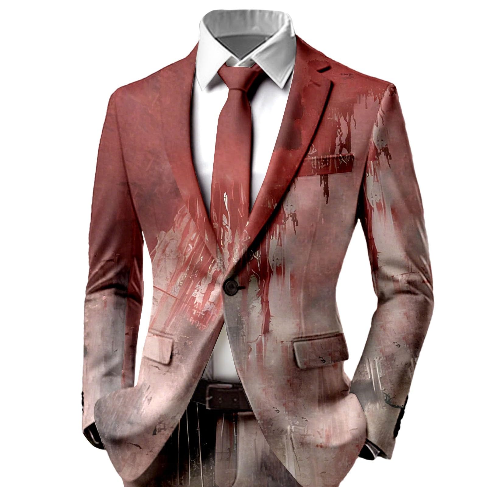 Giacca da uomo di Halloween, vestibilità regolare, con motivo scheletro con