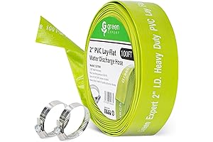 2 Inch Lay Flat Discharge Hose 100 Feet | Green Expert Reinforced...