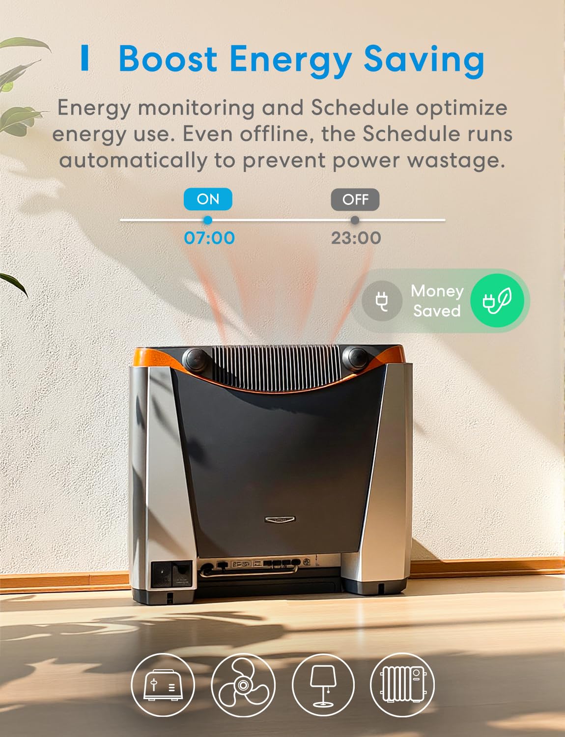 Meross Przełącznik Wi-Fi Matter, inteligentny przełącznik 16 A z pomiarem energii, inteligentny przełącznik modułowy kompatybilny z Apple Home, Alexa i Google Home, sterowanie głosowe