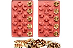 Silicone Mini Waffle Pan Mold - Create Perfect Round and Square Waffles Easily