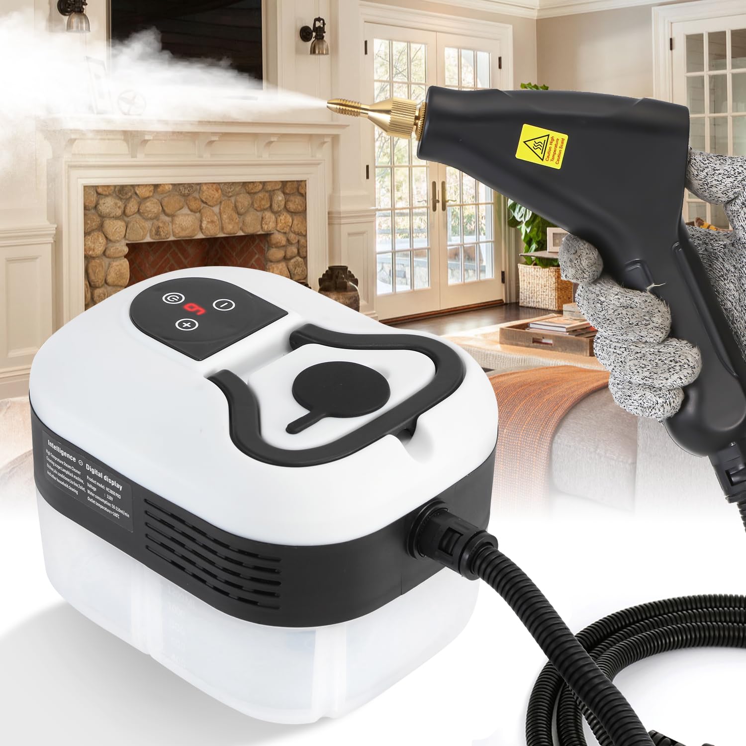 WICHEMI Steam Cleaner Handheld High Pressure Steam Cleaner Portable Steamer for Cleaning 1500W Electric Steam Cleaning Machine for