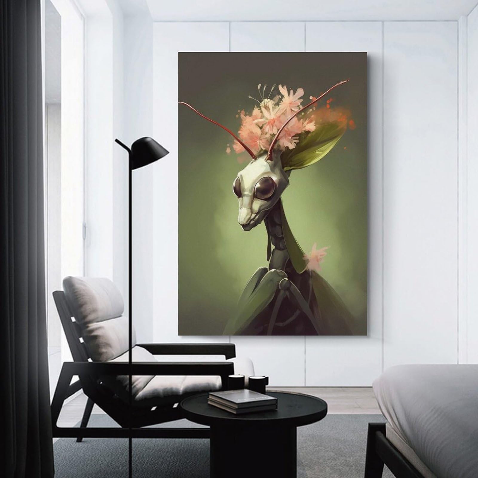 Junmoney Home Decor Wall Art Praying Mantis Mythos, 16x24inch(40x60cm), for New Homes, Bedrooms Or Workspaces, Decorative Present for New Homes
