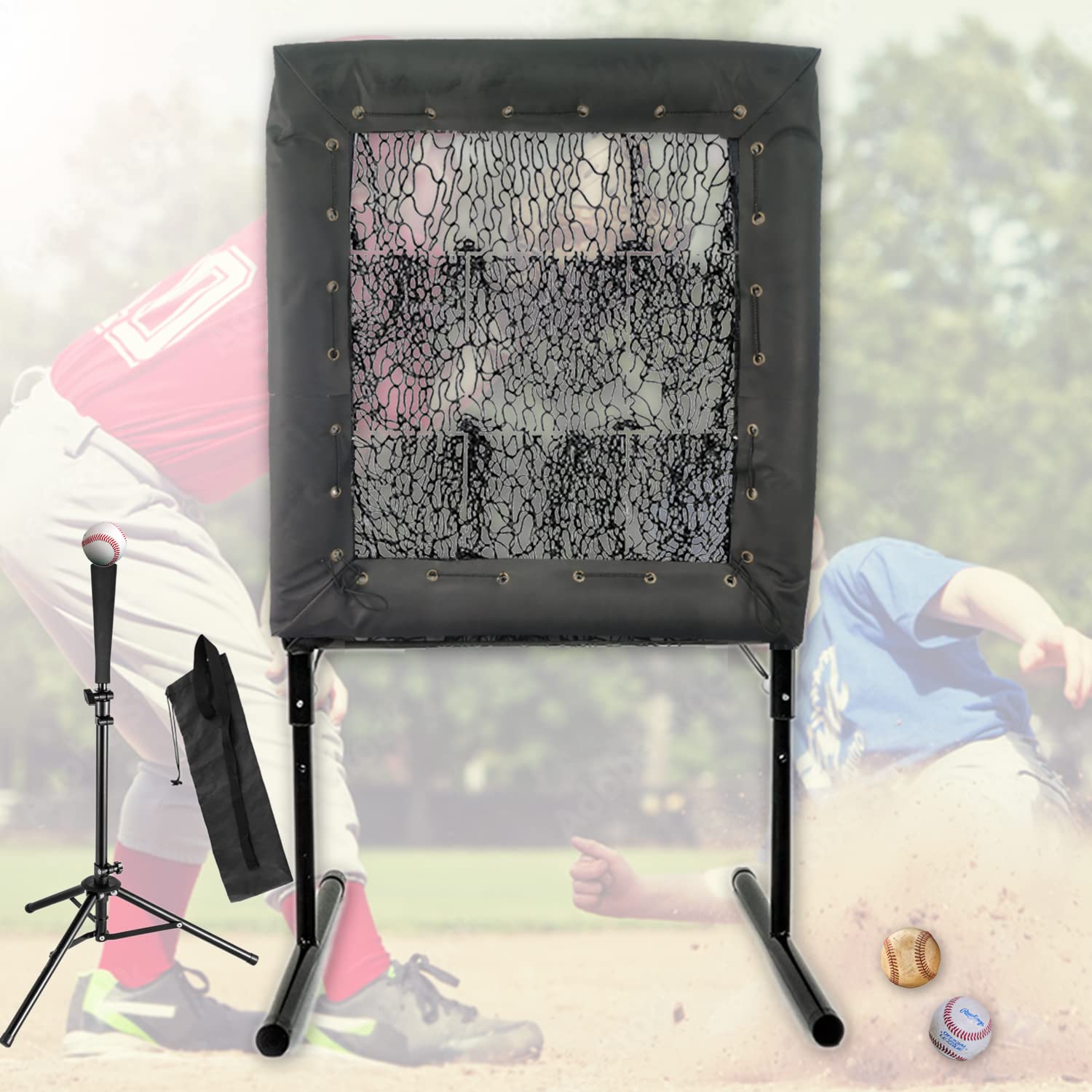 Nine Pocket Baseball Practice Pitching Net with 9 Hole Strike Zone