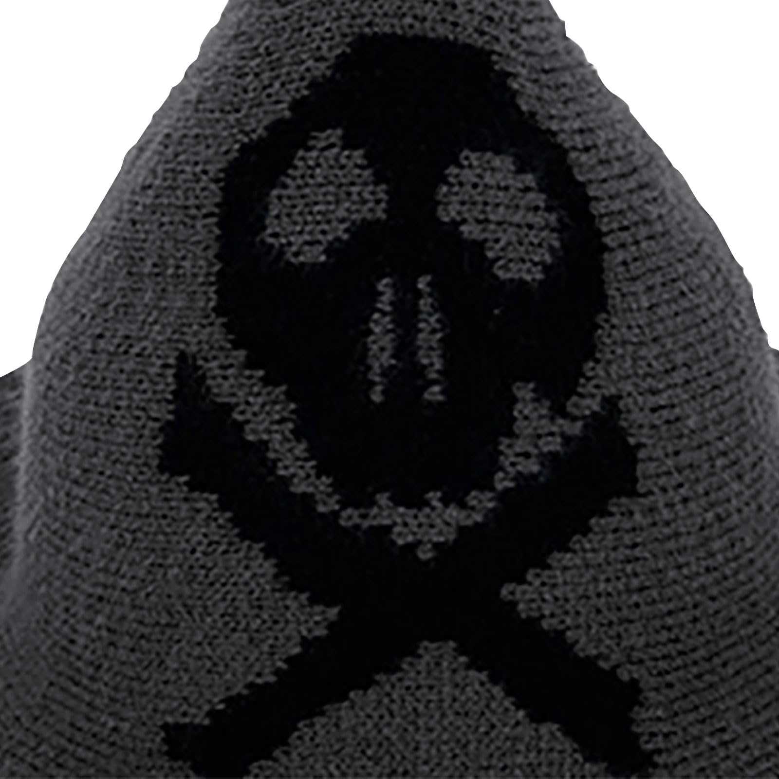 YAMEE Halloween Skull Witch Hat, Wool Knit Wizard Hat for Men & Women, Knitted Cap for Party Costume (Grey, M) - Image 4
