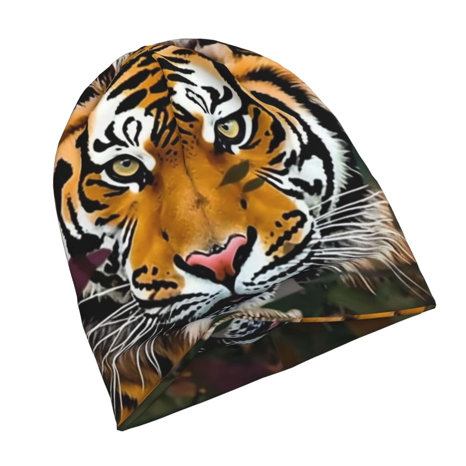Lhcvsfgw Unisex Camouflage Tiger Beanie Hat Knitted Hat Warm Slouchy Skull Cap Cuffed Winter Hats, One Size
