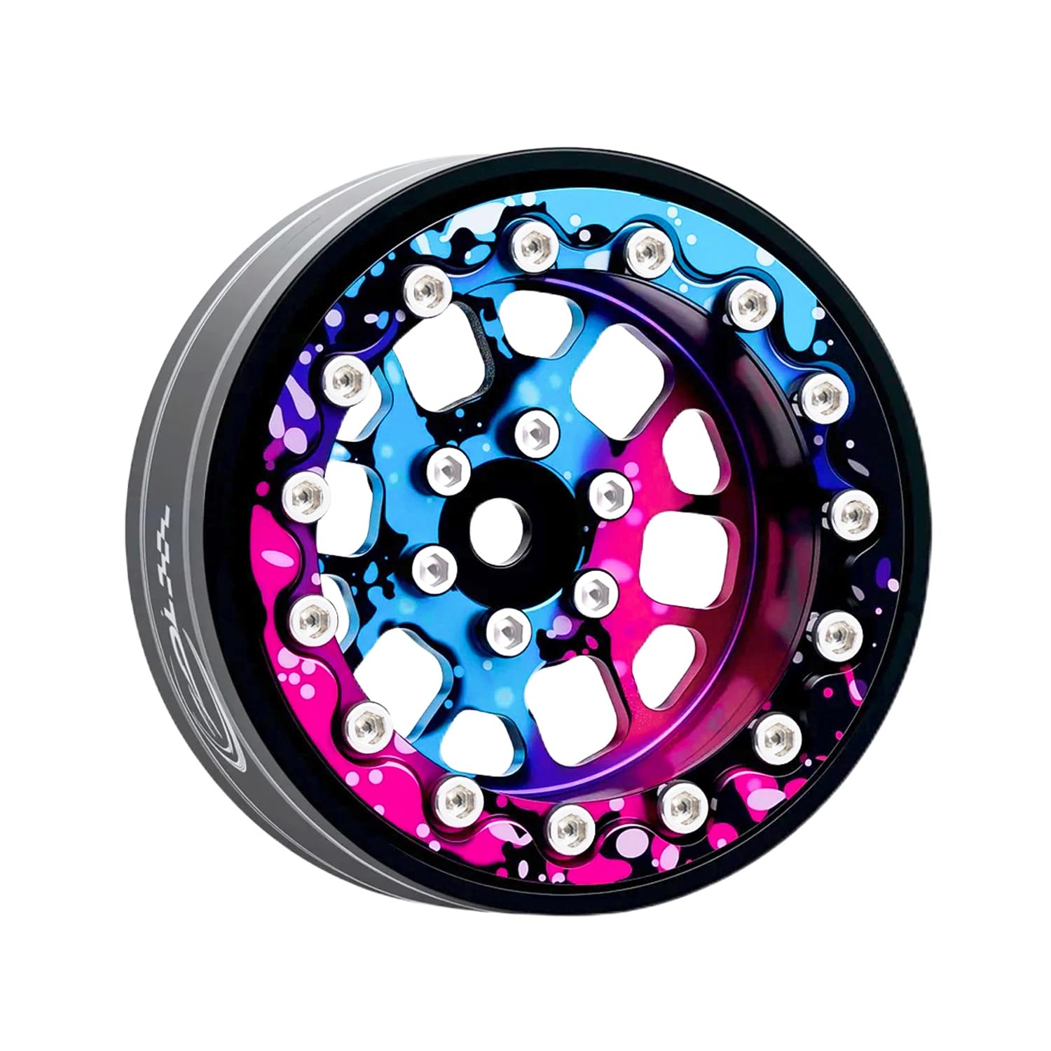 TCRC 4PCS Splash Anodizing Aluminum 1.3 Inch Wheels Hubs for 1/24 Axial SCX24 FCX24 1/18 TRX4M Redcat Ascent-18 HPI Venture18 RC Crawler Upgrade Parts