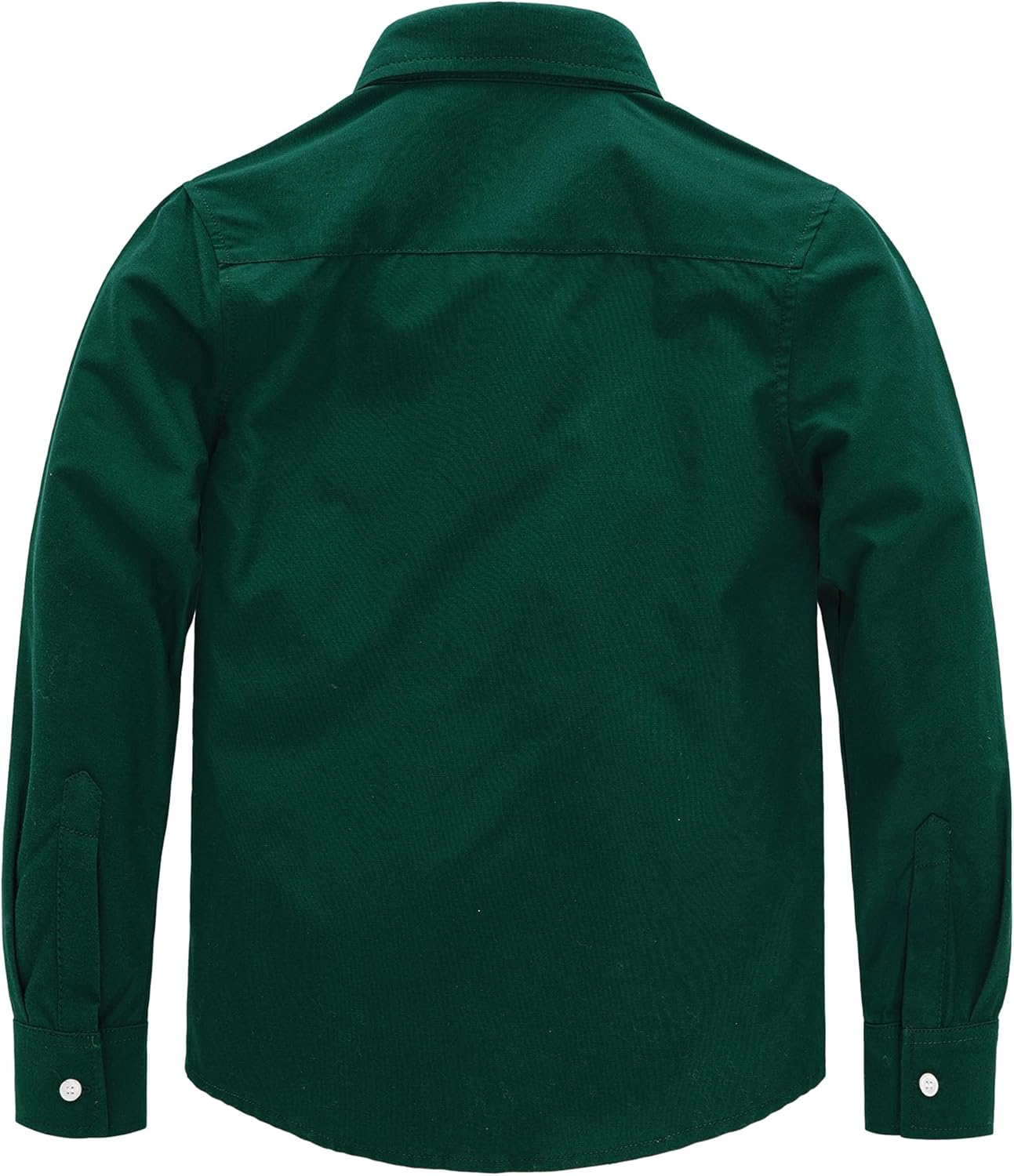 JOGAL Boys Long Sleeve Dress Shirts Oxford Solid Button Down Shirts for 6-14 Years - Image 3