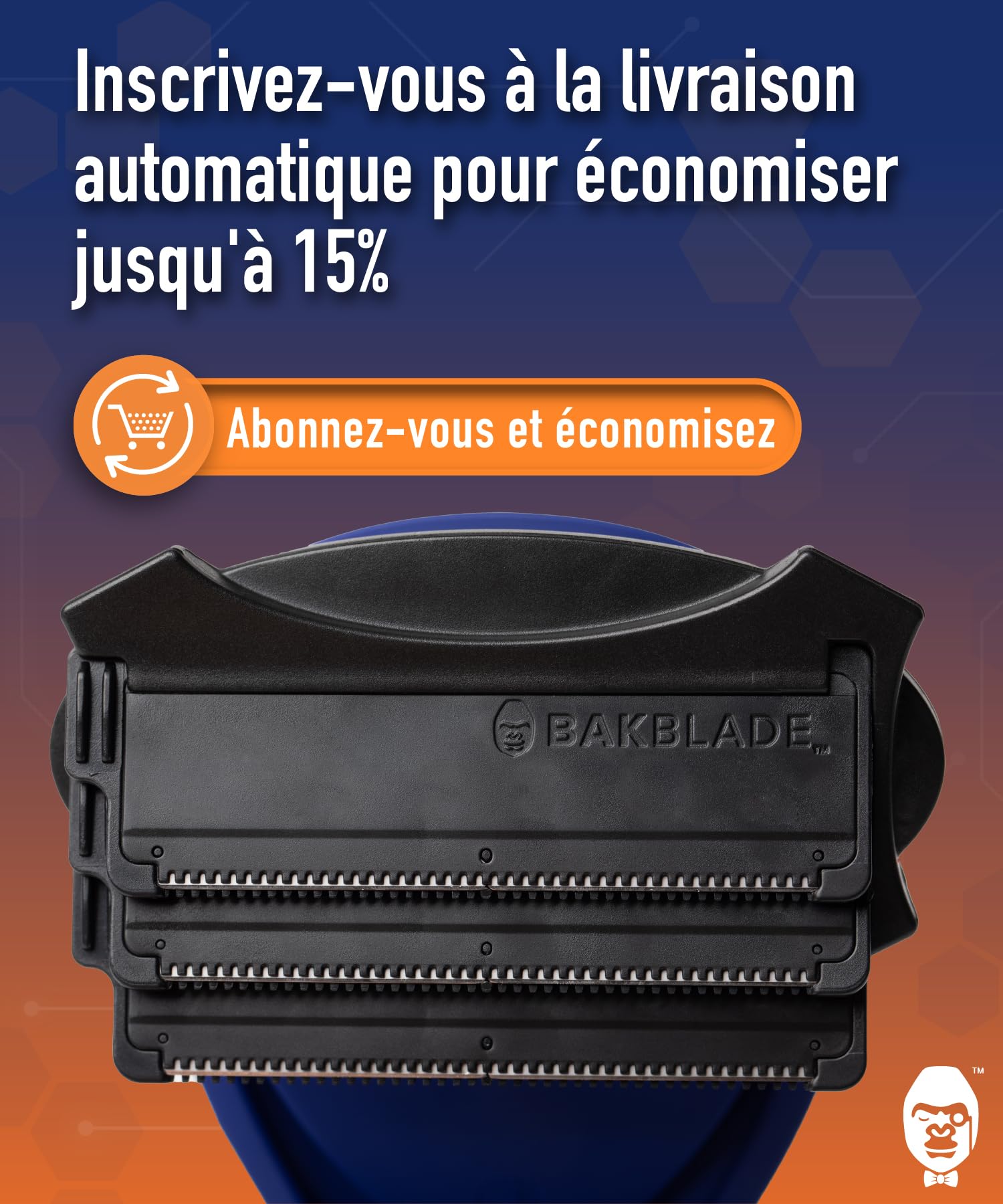 12 Lames de Rasoirs Rechange pour Bakblade 2.0, 3.0 et 2.0 Elite, Brosse Nettoyage Incluse Technologie Dryglide, Rasage Humide ou Sec Rasoir, Dos Corps Rasage 12 unité (Lot de 1)