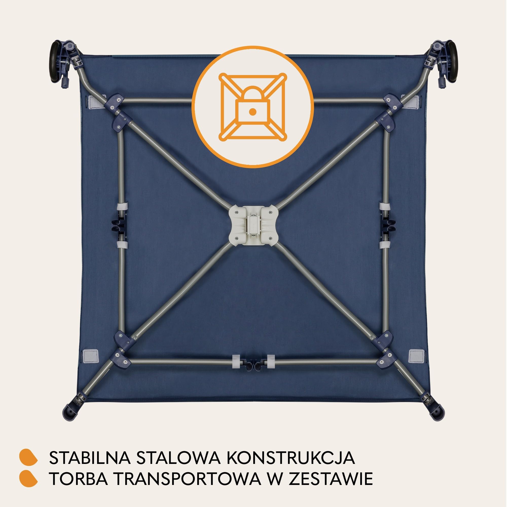 LIONELO BONNIE Kojec dziecięcy do 15 kg, od Urodzenia do 36 miesięcy Boczne Wejście na Zamek, Boki z Przewiewnej Siatki, Szybkie Składanie, Koła z Hamulcem, Torba do Przenoszenia (Niebieski)