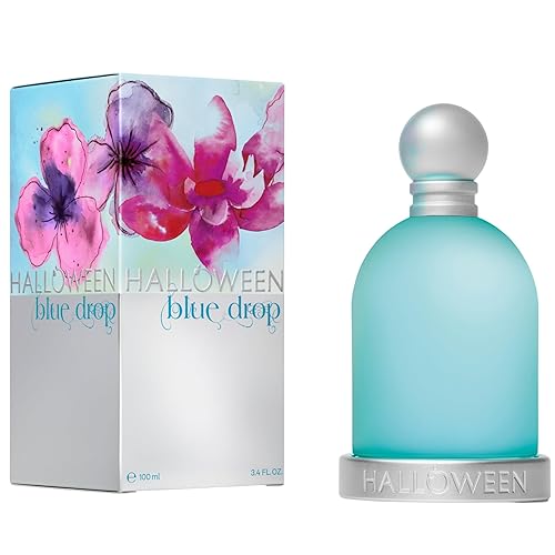 Halloween Blue Drop Eau de Toilette para mujer, fragancia fresca cítrica y floral de larga duración con notas de manzana verde, jazmín y cinammon,