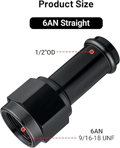 Vista 87 de EVIL ENERGY 8AN hembra a manguera de púas de 1/2 pulgada giratoria de 45 grados