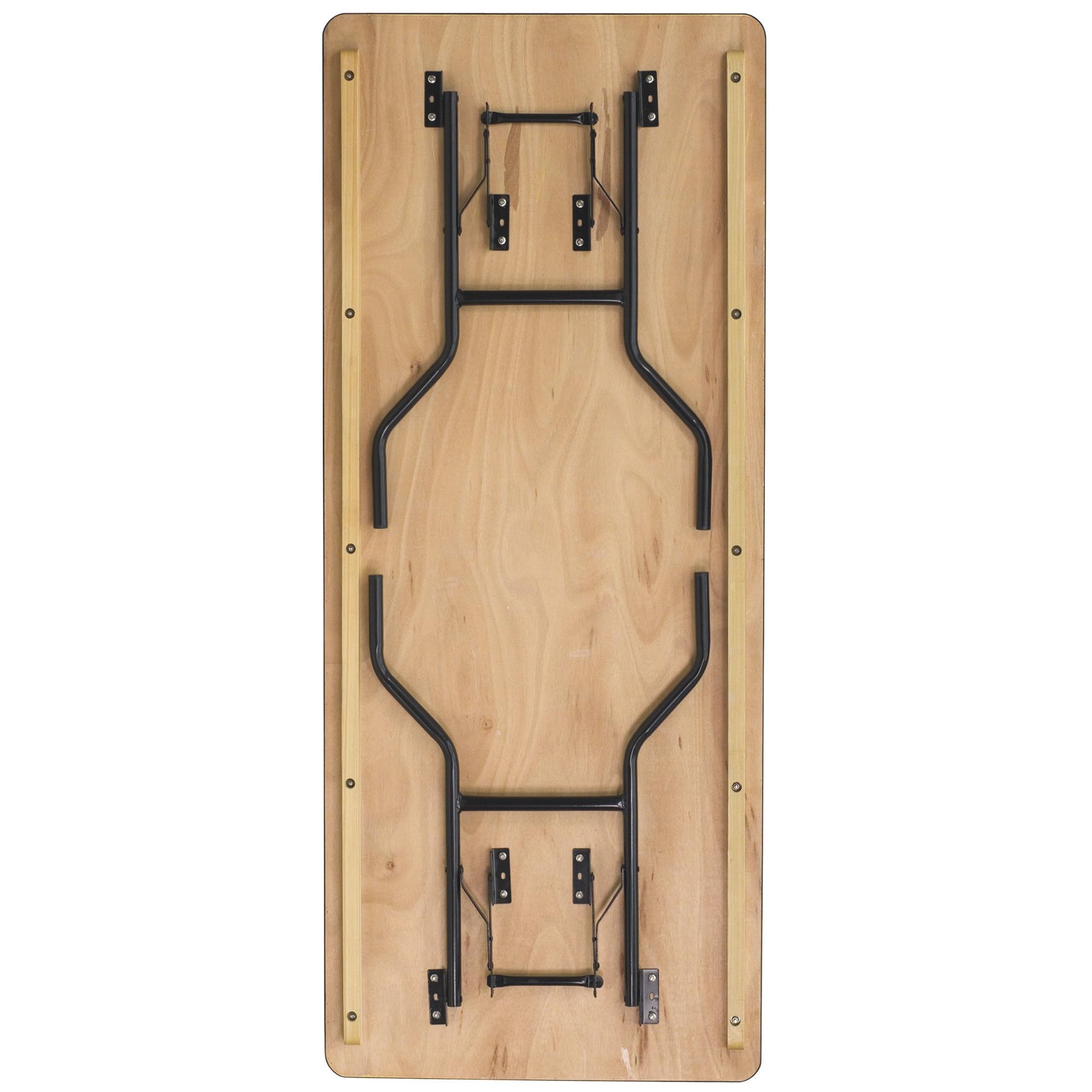 Flash Furniture Gael 6' Wood Folding Training and Event Table, Rectangular Folding Training Table with Smooth Clear Coated Finished Top, Natural