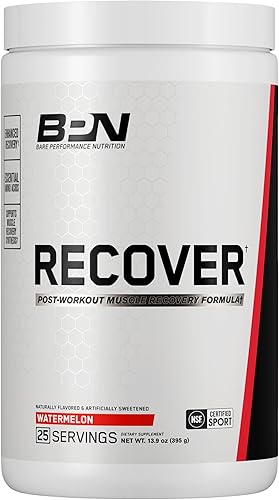 BARE PERFORMANCE NUTRITION BPN Recover - Mezcla de bebida mejorada para recuperación muscular después del entrenamiento, sandía, 30 porciones