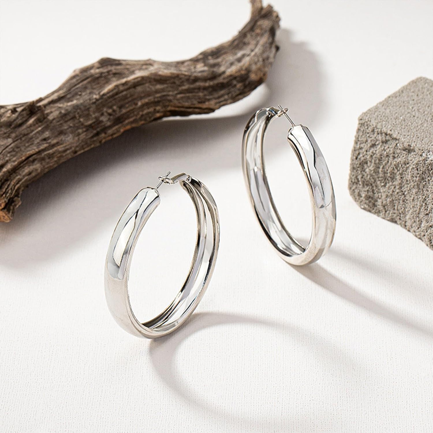 Large Hoop Earrings Lightweight Chunky Earrings for Women Chunky Earrings Big Hoop Earrings for Wedding - Image 5