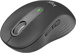 Mouse Sem Fio Logitech Signature M650 com Design de Tamanho Compacto, Clique Silencioso, Botões Laterais Personalizáveis, Conexão USB e Bluetooth - Grafite