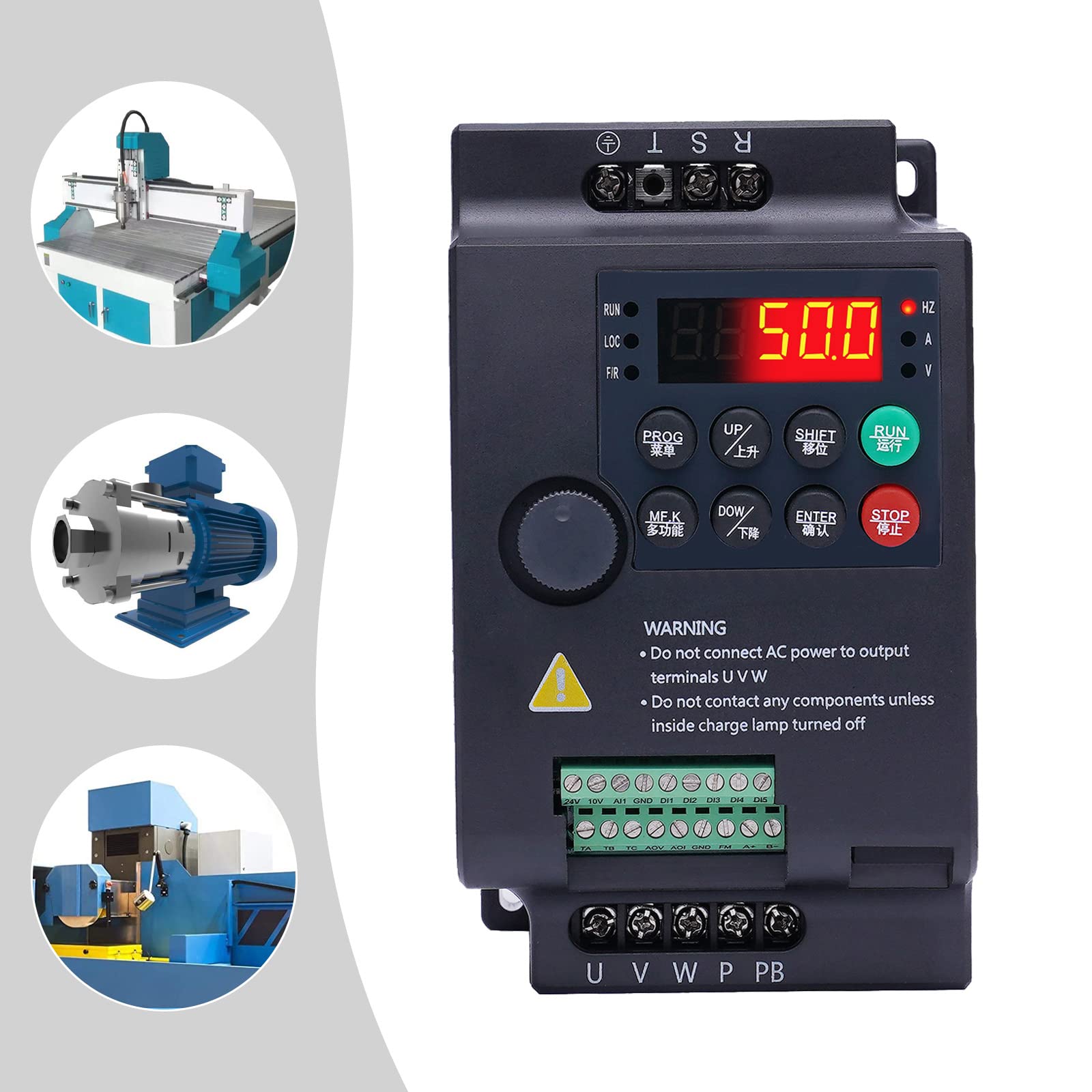 1.5KW VFD Frequenzwandler | Einphasig zu Dreiphasig | CNC Spindelsteuerung | Industrie ABS | 220V Eingang | 2HP Leistung
