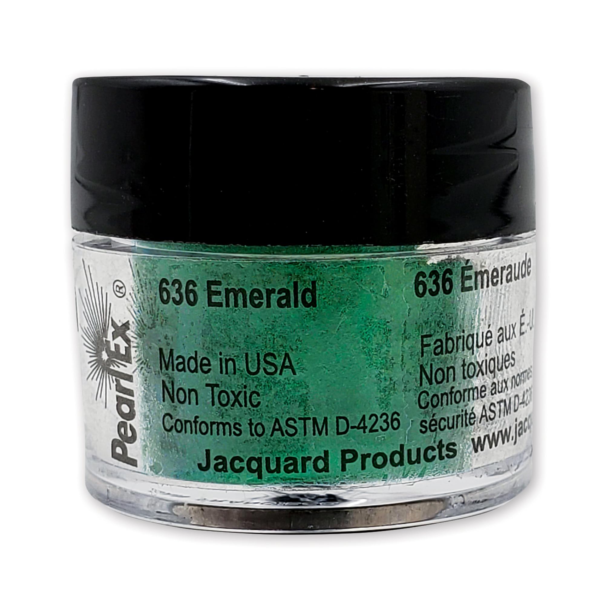 Jacquard Pearl Ex Pigment Powder 3 Grams Emerald - Loose Mica Powder for Epoxy Resin, Watercolors, Calligraphy Ink & Clay - Epoxy Pigment Powder - Epoxy Resin Color
