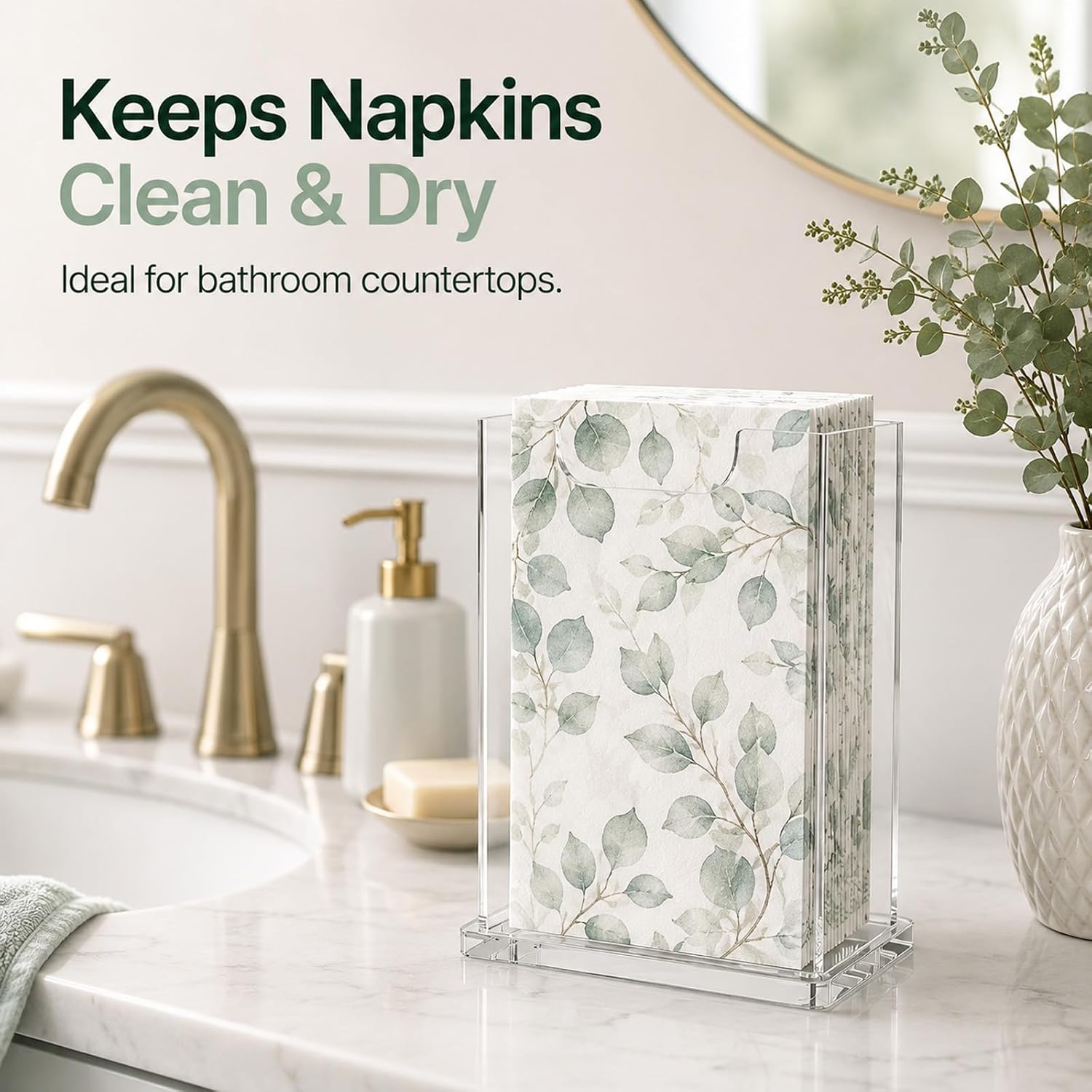 7.8'' Vertical Acrylic Napkin Holder, Clear Guest Towel Holder Table Decor