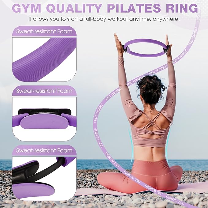 Set de 6 Piezas para Pilates y Yoga con Banda, Aro, Bola y Discos miniatura 5