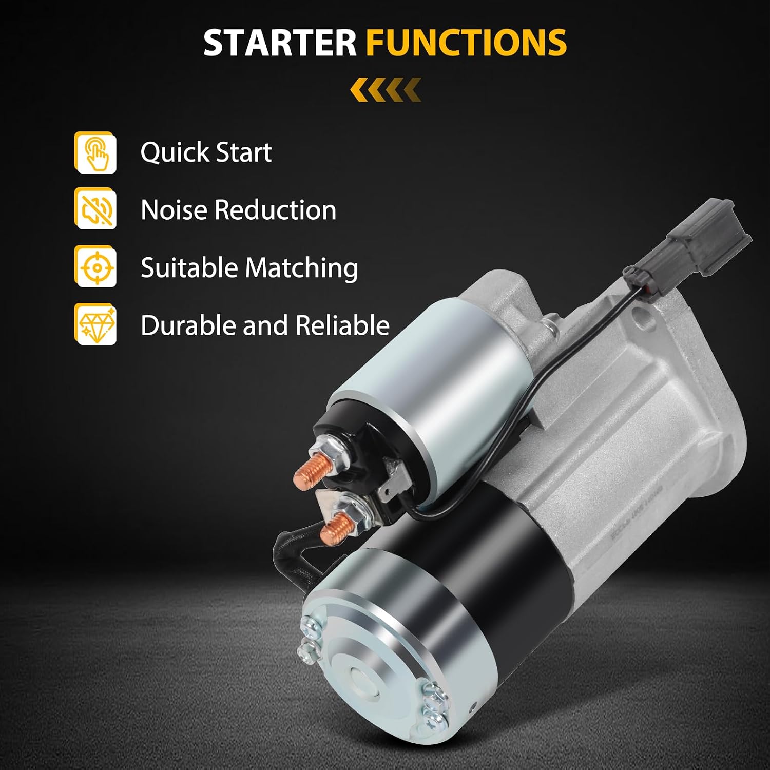 ASAPE SMT0062 Starter Fits for Nissan for Frontier 1998-2001 for Nissan for Xterra 2000-2001 for Nissan for Urvan 2000 for Nissan for Pickup 1996-1997 Replacement New Starter Motor M0T60081 M0T60082