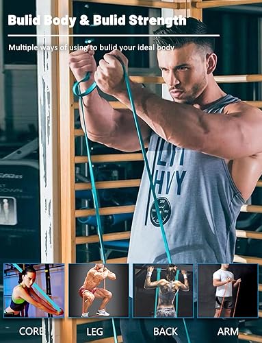 Miniatura 4 de Juego de bandas de resistencia, bandas de dominadas, bandas de entrenamiento, bandas de ejercicio electrónico, juego de bandas de resistencia largas