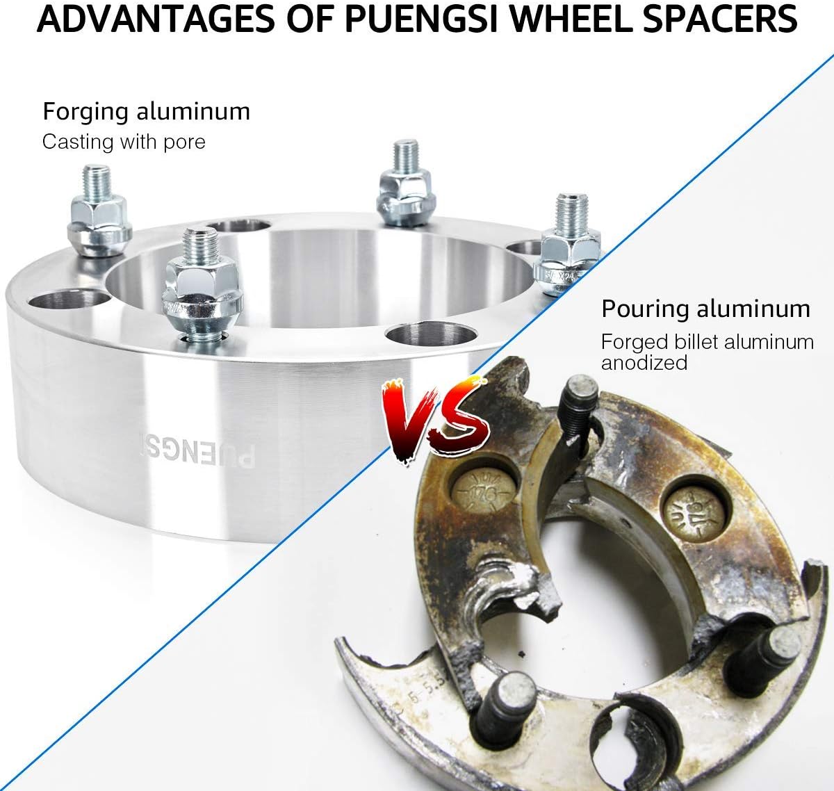 Flash Deals - 40% OFF PUENGSI 4x156 Wheel Spacer 4 Lug 2 inch 4PCS Wheel Adapters & Spacers 3/8 Studs Fit for Polaris Ranger, RZR, Sportsman, Diese