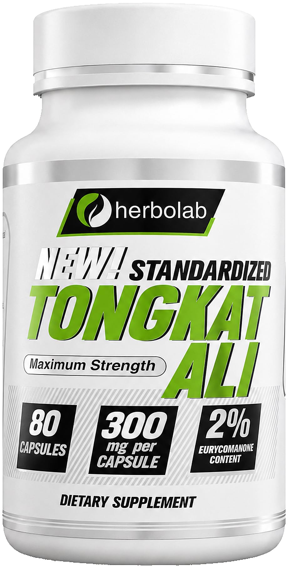 herbolab Extrato de Tongkat Ali Eurycoma longifolia 2% de eurycomanona 300 mg 80 cápsulas