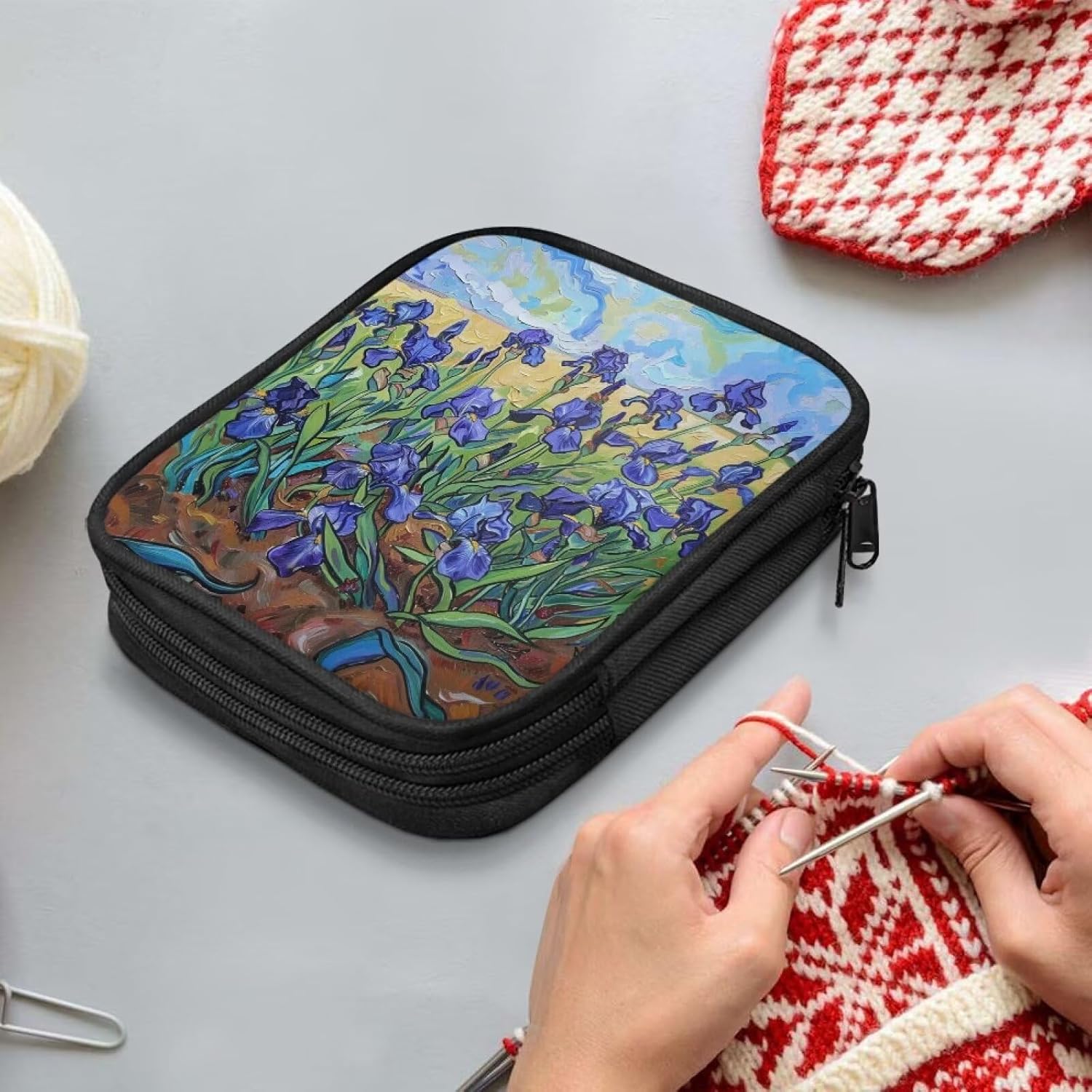 Irise Crochet Hook Case Portable Crochet Hook Organizer without Hooks and Accessories Crochet Storage for Airports and Parks