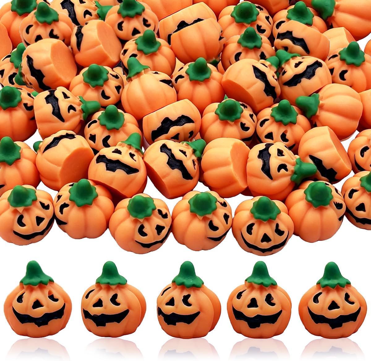 50 Halloween Miniature Pumpkin Figurines,Mini Grimace Pumpkins for Crafts