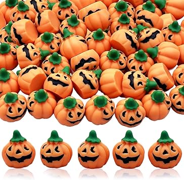 50pcs Halloween Miniature Pumpkin Figurines,Mini Pumpkins for Crafts