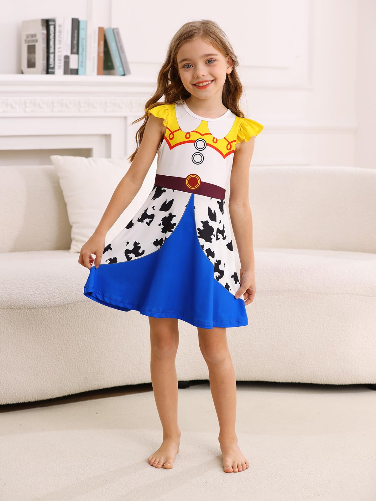 AmzBarley Princess Costume for Girls Halloween Outfit Kids Dress Up Clothes Age 1-10 Years Birthday Party Gifts — view 2