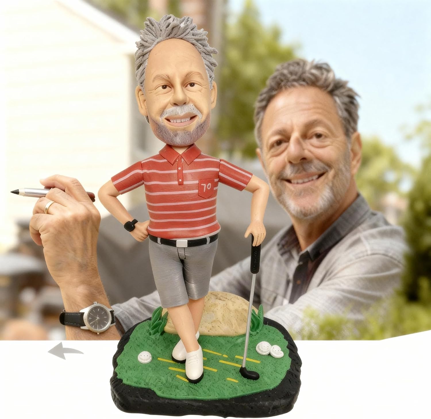 Custom Boss Bobblehead from Photo, Personalized Man in Suit Sculpture - Handmade Office Desk Decor, Unique Gift for Boyfriend, Boss, Retirement, Promotion, Father's Day
