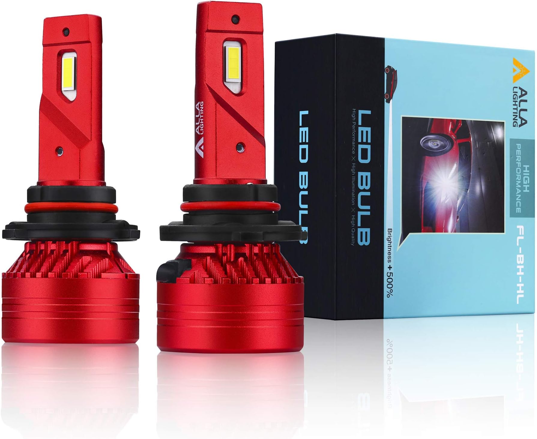 Alla Lighting FL-BH-HL HB3 9005 LED Forward Lighting Bulbs, Daytime Running Lights Bulbs, 6000K~6500K Xenon White, 12500lms 700% Brighter Xtreme Super Bright LED DRL Lights Lamps Replacement