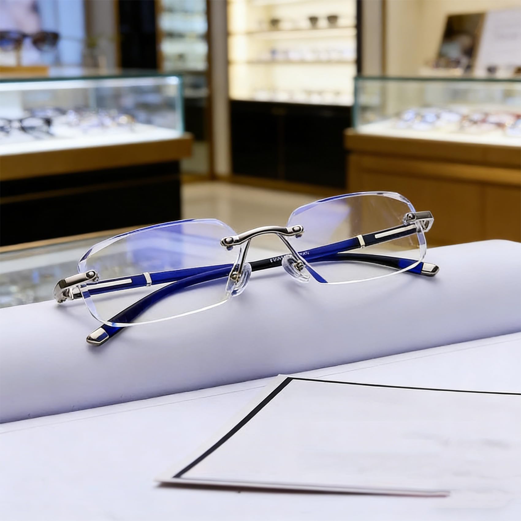 Neslemy Brille, Autofokus Brille Mit Selbsteinstellung, Intelligente Zoom-Brillen Mit Blaulichtschutz Für Damen Und Herren, Für Menschen Mittleren & Höheren Alters, Weiche Silikon-Nasenpads (Mix)