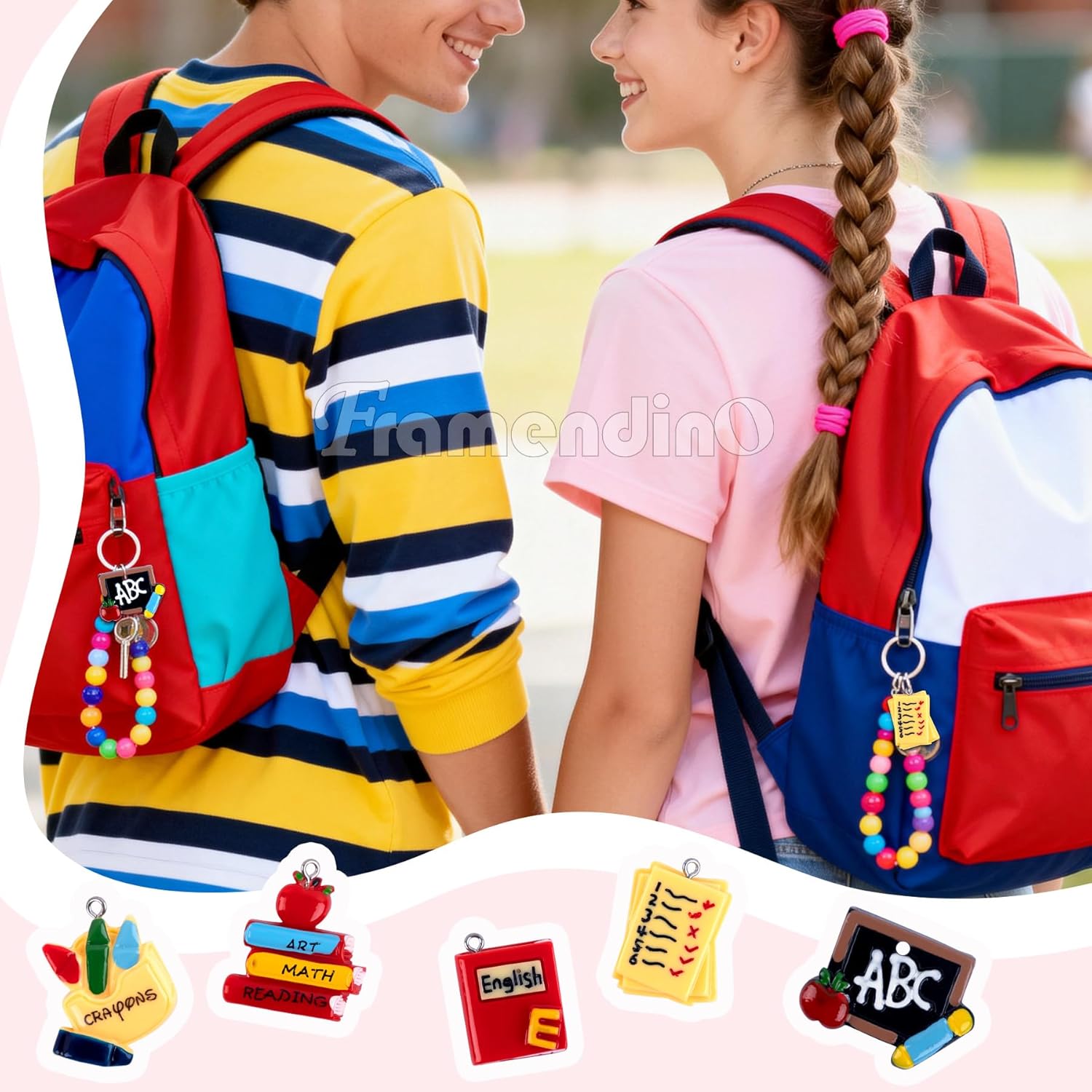 Framendino, 25 Pack School Best Teacher or Student Charms for Jewelry Making Keychain Bracelets Earrings Necklaces 5 Styles - Image 7