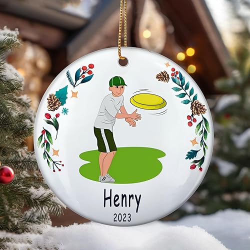 Vista 15 de Adornos de Navidad personalizados para correr, adorno de árbol de Navidad para niña, regalos de correr para Navidad, maratón, pista, adornos