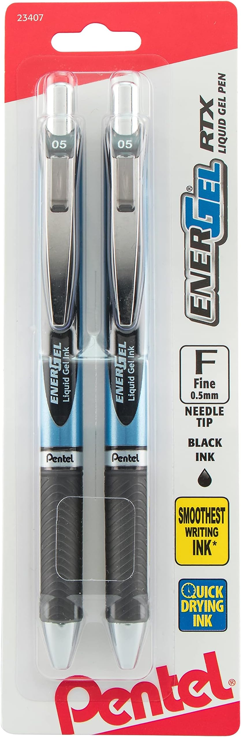 PentelInk Energel Retractable Fine Point Liquid Gel Pens - Black